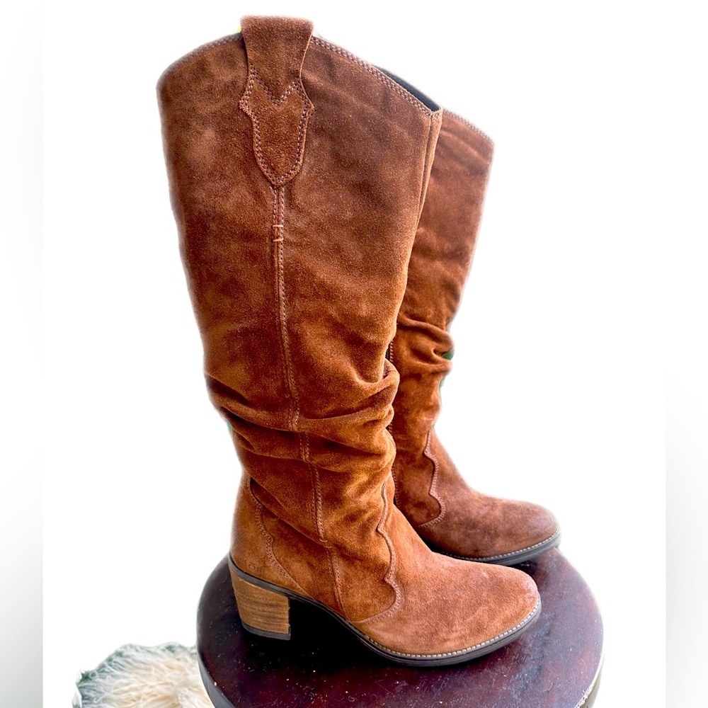 Taos brand Woman’s suede, fleece lined, heeled boot